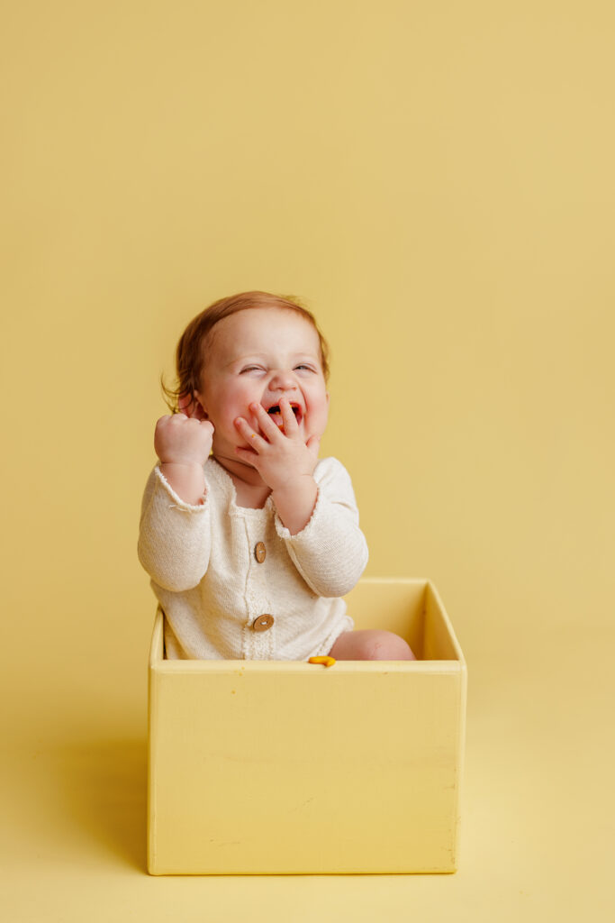 Hungry Caterpillar Cake Smash Photographer Huntsville AL Studio First Birthday Session