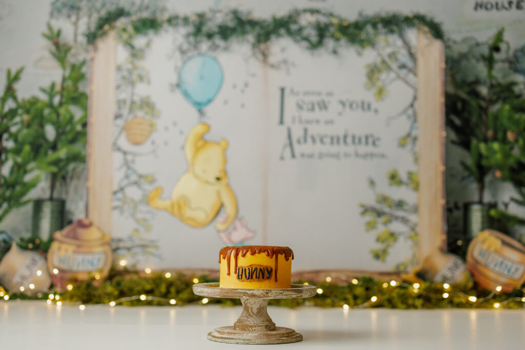 Winnie The Pooh Cake Smash Kingsland Georgia Jacksonville Florida Family Baby Photographer